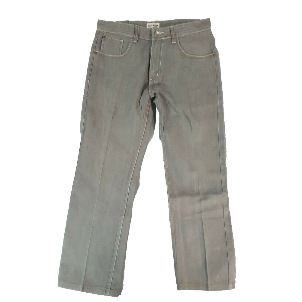 Ablanche Jeans mens 36 x 30 Grey regular fit straight cotton denim pants